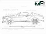 Bentley Drawing Gt Continental 2d Supersports Blueprints 2010 Copy Model sketch template