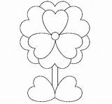 Flower Heart Coloring sketch template
