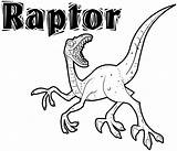 Printable Pages Velociraptor Coloring Getcolorings Dinosaurs Animal sketch template