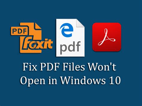fix pdf files won t open in windows 10