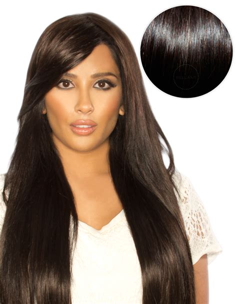side swept bangs mochachino brown 1c by clip in hair extensions
