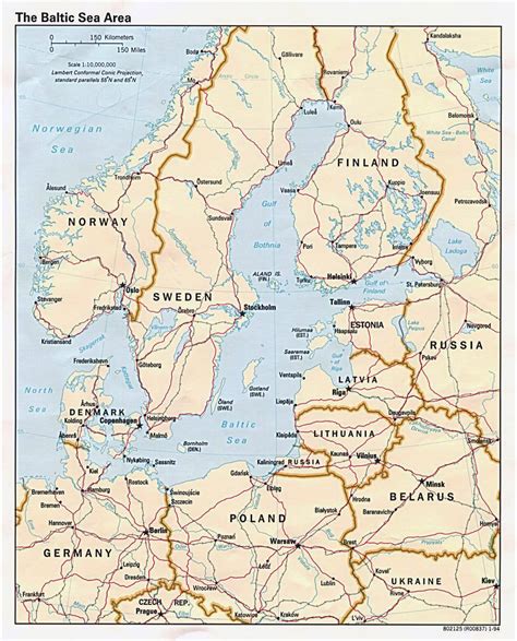 detailed map   baltic sea area  baltic sea area detailed map vidianicom maps