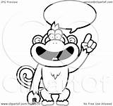 Monkey Smart Talking Clipart Cartoon Outlined Coloring Vector Cory Thoman Royalty sketch template