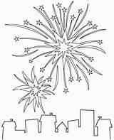 Coloring Fireworks Pages Printable Popular sketch template