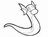 Dratini Lineart sketch template