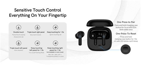 qcy  anc tws earbuds smart noise canceling adjustment bluetooth     playback