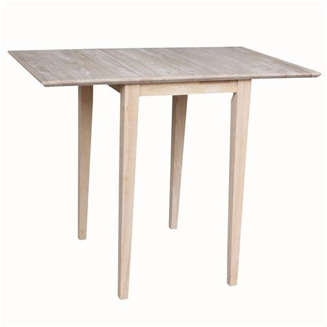 international concepts small drop leaf wood unfinished dining table