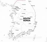 Map Korea South Outline A4 Coloring Blank Printable Sketch Maps Template Southkorea sketch template