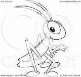Cricket Clipart Outlined Illustration Happy Royalty Vector Bannykh Alex sketch template