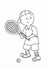 Tennis Playing Caillou Coloring Printable sketch template