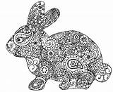 Pascua Conejo Colorear Relajante Paques Adulte Antiestrés sketch template
