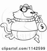 Bank Clipart Robbing Cat Robbery Stealing Money Vector Royalty Clip sketch template