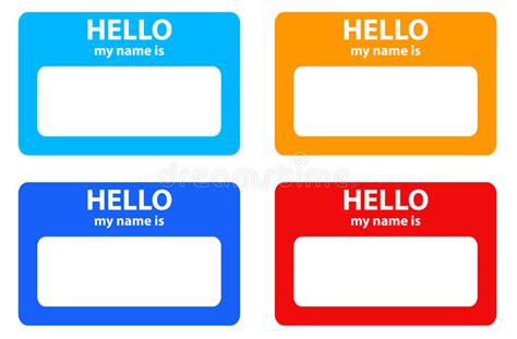 Hello My Name Card Stock Vector Illustration Of