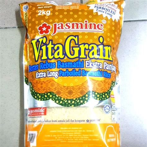 Jasmine Vita Grain Beras Rebus Basmathi Extra Panjang 2kg Shopee Malaysia