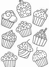 Cupcake Coloring Pages Birthday Kids Drawings Chart Cupcakes Para Colouring Drawing Book Coloriage Cakes Dessin Doodle Ice Imprimir Bojanke Choose sketch template