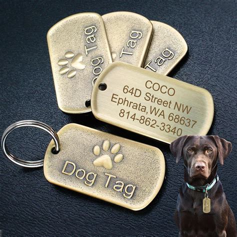 dog tag personalized engraved pet dog collar accessories custom