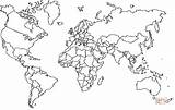Wereldkaart Grenzen sketch template