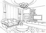 Coloring Room Living Pages Printable sketch template