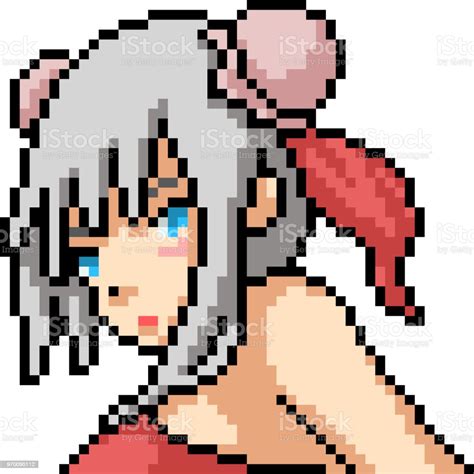 Vector Pixel Art Anime Girl Isolated Cartoon Stock Illustration