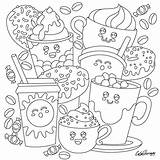 Ausmalen Doodle Colouring Malvorlagen Zeichnen Dessert Malbücher Sorvetes Bolos Creams Doces Fofos Dinge Einfache Desenho Erwachsene Kritzeleien Bedruckbare Iivros Frei sketch template