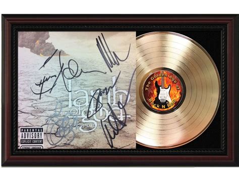 lamb  god resolution cherry wood gold lp record framed signature display  gold record