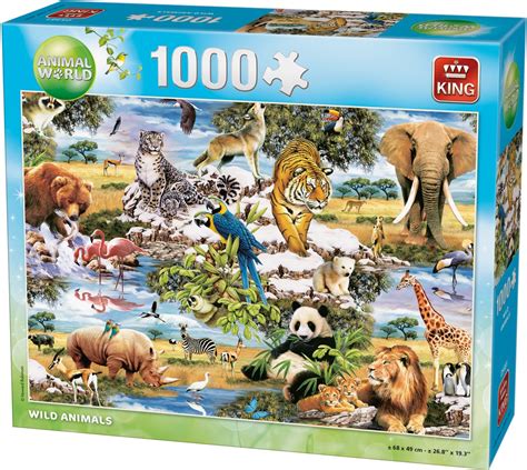 piece jigsaw puzzle wild animals endangered rare safari wildlife