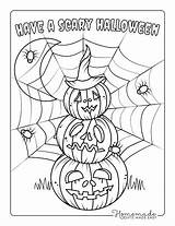Pumpkins Spiders sketch template