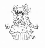 Cupcake Sureya Deviantart Coloring Pages Chibi Anime Lineart Coloriage Manga Cute Princesse Girl Cupcakes Colorier Dessin Adult Drawings Sheet Colorful sketch template