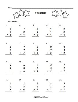 addition  addends worksheets  smart notebook file tpt