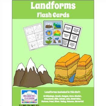 landforms flash cards cards