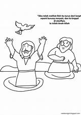 Yesus Sekolah Minggu Cerita Yohanes Dibaptis Mewarnai Tuhan Anak Sigal Catatan Baru Ceria Berdoa sketch template