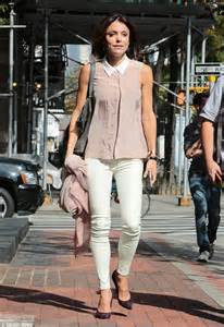 bethenny frankel takes a stroll through ny in blush pink blouse daily