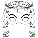 Mask Queen Coloring Masks Pages People Printable Royal Categories Characters sketch template