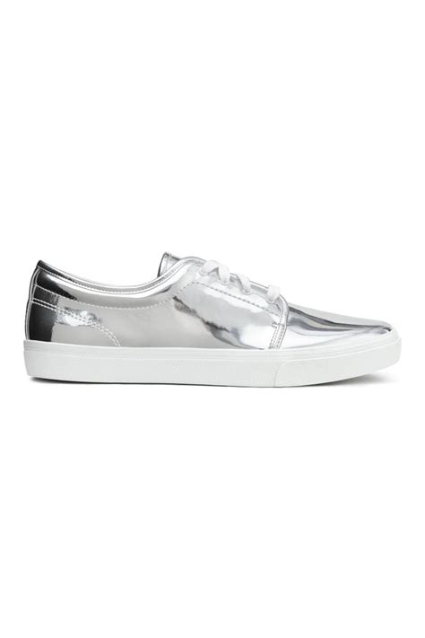 metallic sneakers silver colored sale hm