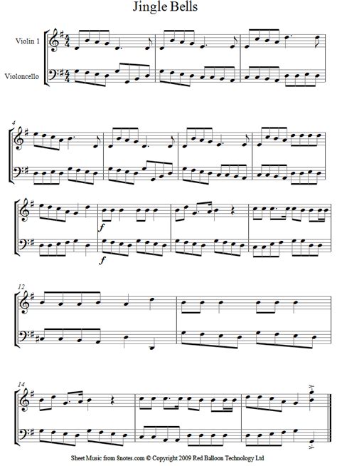 jingle bells sheet   violin cello duet notescom