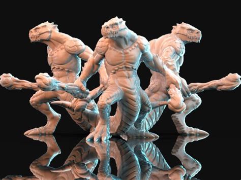 lizardfolk variation  resin miniatures dd dungeons  etsy