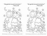 Coloring Pages Gentleness Kids Sunday School Bible Preschool Choose Board sketch template