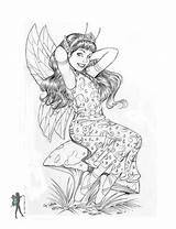 Coloring Pages Fairy Nene Fantasy Enchanted Printable Amy Adults Brown Thomas Mermaid Various Adult Fairies Print Designs Woodland Artists Realistic sketch template