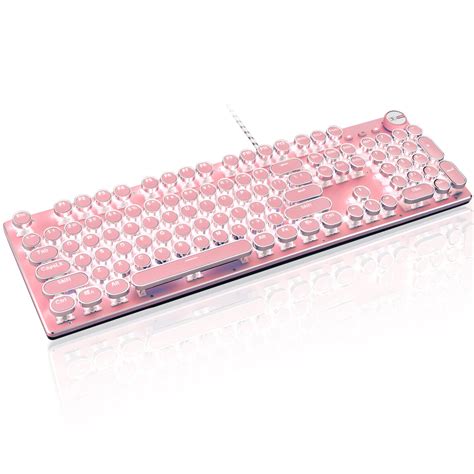 buy basaltech pink mechanical gaming keyboard retro steampunk vintage