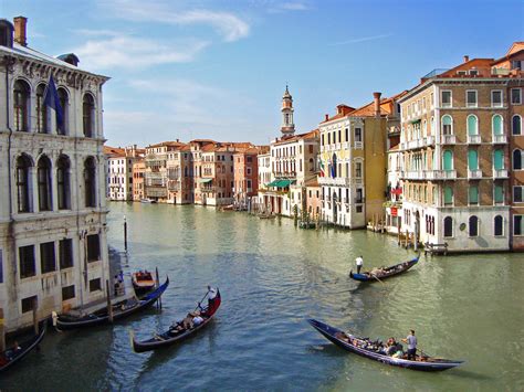 Canal Grande From Rialto Bridge Venice Italy The Grand