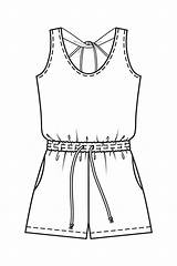Jumpsuit Flat sketch template