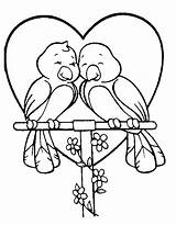 Coloring Pages Birds Valentine Printable Bird Colouring Sheets sketch template