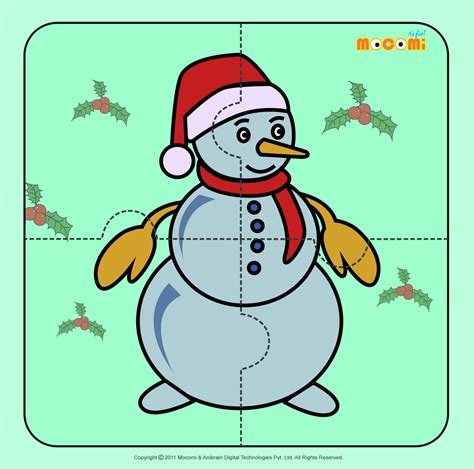 snowman jigzaw puzzles  kids mocomi