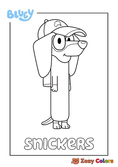 bluey snickers coloring page
