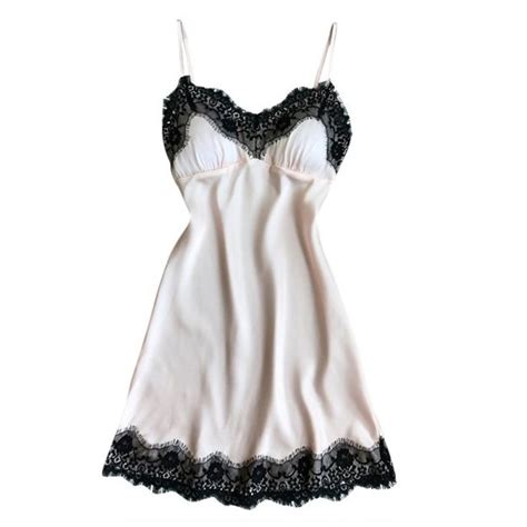 fysho sleepwear sexy lingerie nightgown lace chemise satin slip silk