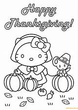 Thanksgiving Coloring Pages Kitty Hello Happy Color Birthday Printable Cartoon Easy 4th Turkey Kids Simple Colorings Children Wars Star Print sketch template