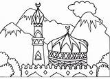 Coloring Masjid Pages Getcolorings Books sketch template