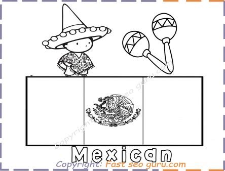 coloring page mexican flag  kids coloring pages printable
