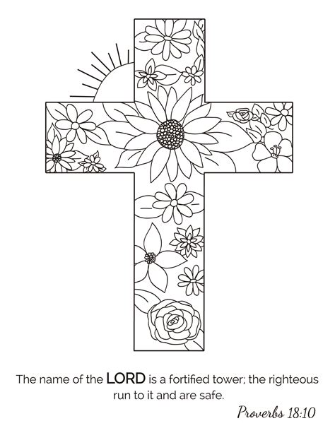 days  nights  christian coloring book cross coloring page