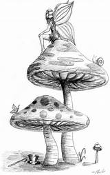 Fairy Fairies Duende Pilz Dibujos Zeichnung Cogumelo Fadas Setas Adas Skizzen Fantásticos sketch template